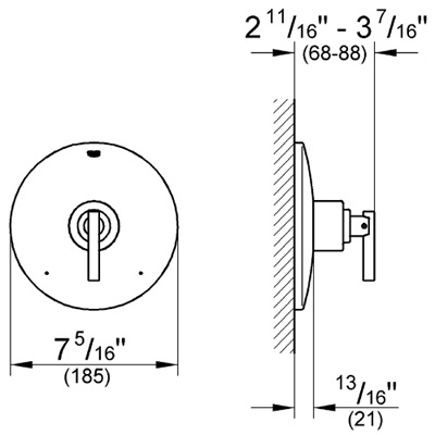 Pressure Balance Valve Trim Model Number 19724AV0 Finish Satin 