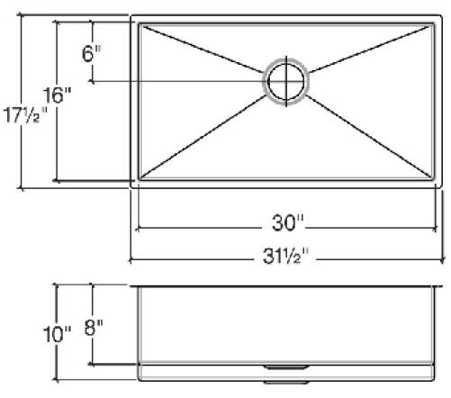 Julien J7 Undermount 32x18x10 Kitchen Sink 3908