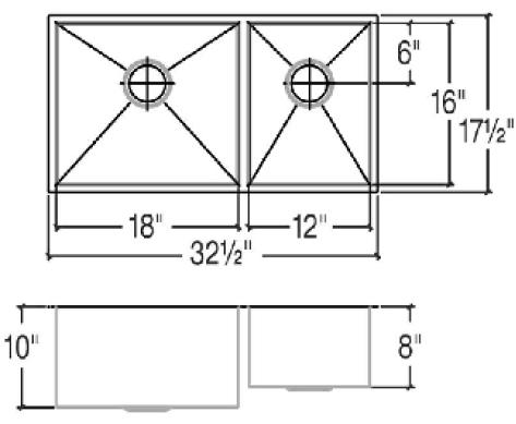 JULIEN UrbanEdge Undermount 33x18x10 Kitchen Sink 3658  