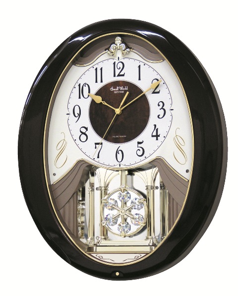 RHYTHM Sable Snowflake Musical Motion Clock 4MJ893WD06  